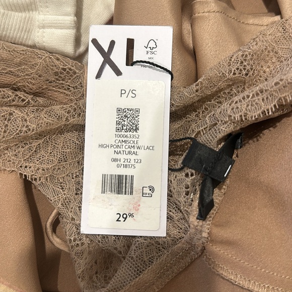 DYNAMITE camisole high point cami with/ lace natural - Picture 6 of 6